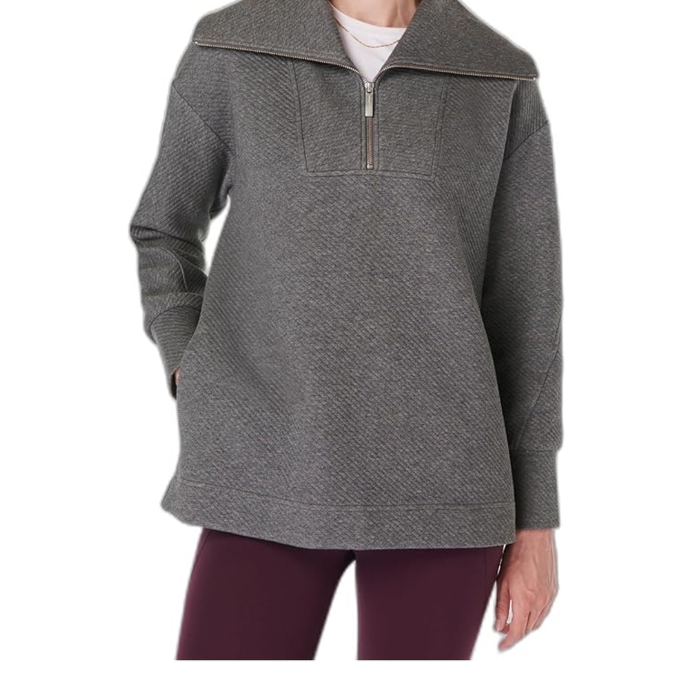 Sweaty Betty Charcoal Gray Turtleneck Sweater Size 12 NWT